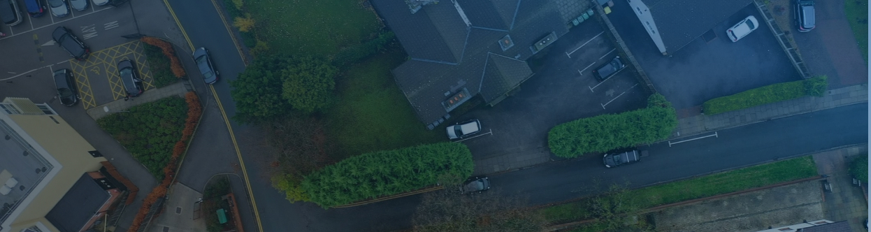 Aerial view of a residential suburb