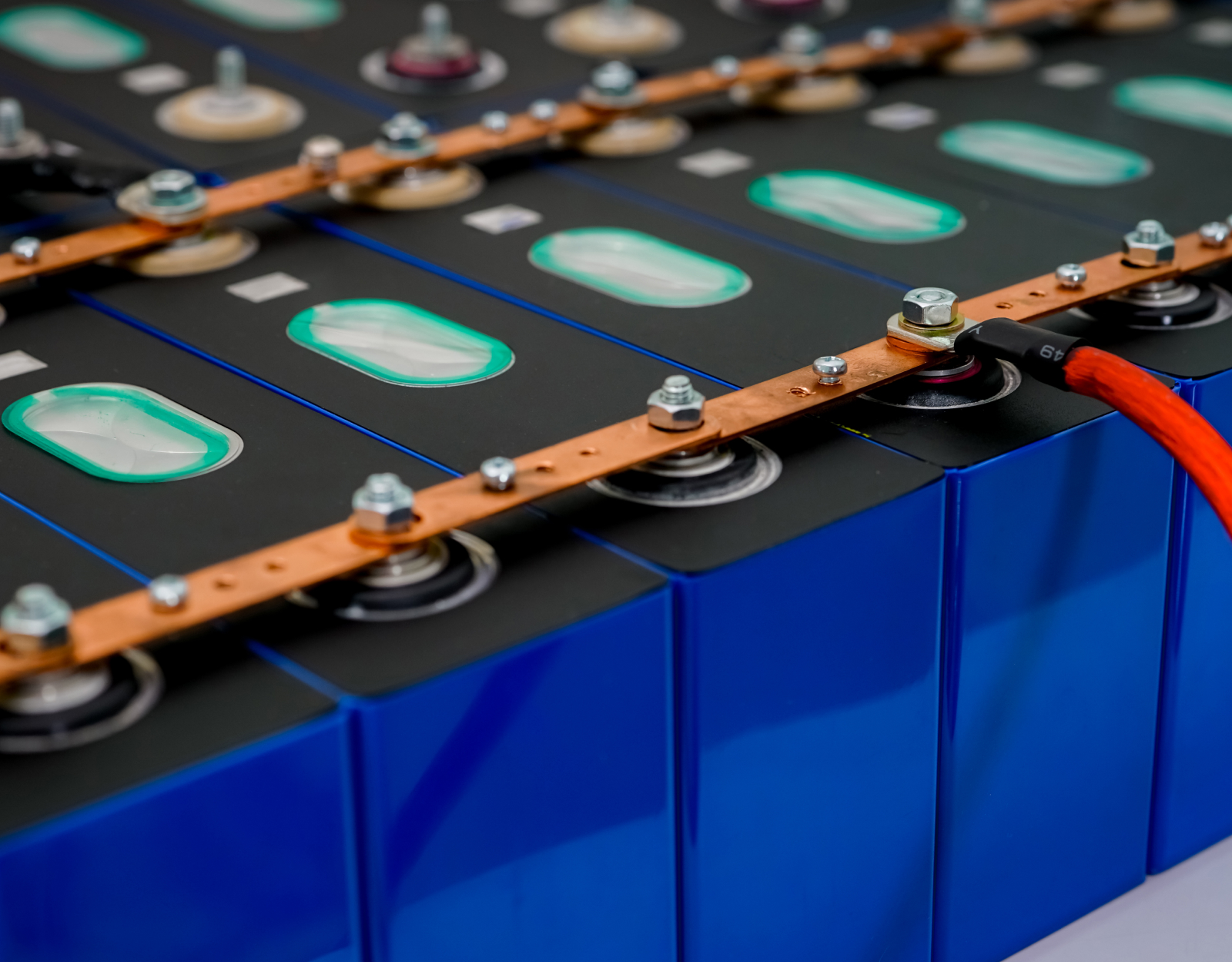 Close-up of a lithium-ion battery